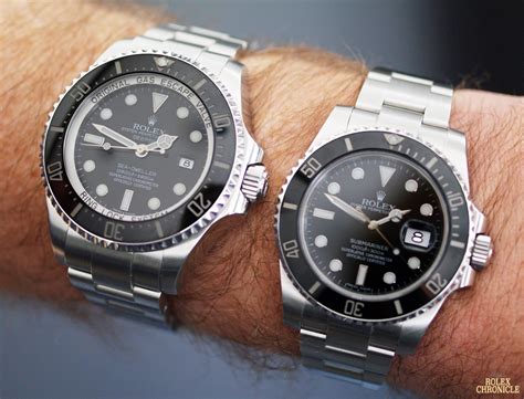 rolex sea dweller vs submariner thickness|rolex deepsea vs submariner.